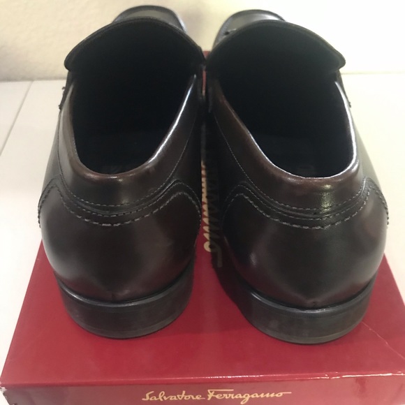 Salvatore Ferragamo Brown Leather Loafers Sz 9.5 - Picture 4 of 6